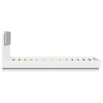 vidaXL Cadru de pat cu tăblie și lumini LED, alb, 90x200 cm vidaXL Cadru de pat cu tăblie și lumini LED, alb, 90x200 cm