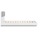vidaXL Cadru de pat cu tăblie și lumini LED, alb, 140x190 cm