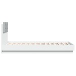vidaXL Cadru de pat cu tăblie și lumini LED, alb, 75x190 cm