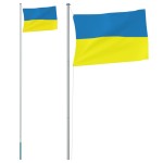 vidaXL Steag Ucraina cu stâlp din aluminiu, 6,23 m vidaXL Steag Ucraina cu stâlp din aluminiu, 6,23 m