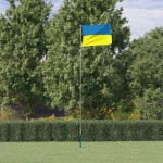 vidaXL Steag Ucraina cu stâlp din aluminiu, 5,55 m vidaXL Steag Ucraina cu stâlp din aluminiu, 5,55 m