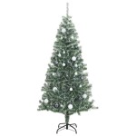 vidaXL Brad Crăciun artificial, 300 LED/globuri/zăpadă pufoasă, 240 cm vidaXL Brad Crăciun artificial, 300 LED/globuri/zăpadă pufoasă, 240 cm