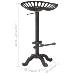 vidaXL Scaun de bar, negru, fontă vidaXL Scaun de bar, negru, fontă