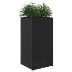 vidaXL Jardiniere de grădină, 2 buc., negru, 40x40x80 cm, poliratan vidaXL Jardiniere de grădină, 2 buc., negru, 40x40x80 cm, poliratan