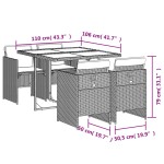 vidaXL Set mobilier de grădină, 5 piese, cu perne, maro, poliratan vidaXL Set mobilier de grădină, 5 piese, cu perne, maro, poliratan