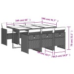 vidaXL Set mobilier de grădină cu perne, 7 piese, negru, poliratan vidaXL Set mobilier de grădină cu perne, 7 piese, negru, poliratan