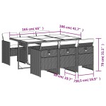 vidaXL Set mobilier pentru grădină, 7 piese, cu perne, bej, poliratan vidaXL Set mobilier pentru grădină, 7 piese, cu perne, bej, poliratan