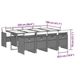 vidaXL Set mobilier de grădină cu perne, 9 piese, negru, poliratan vidaXL Set mobilier de grădină cu perne, 9 piese, negru, poliratan