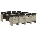 vidaXL Set mobilier grădină cu perne, 9 piese, gri deschis, poliratan vidaXL Set mobilier grădină cu perne, 9 piese, gri deschis, poliratan