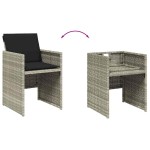 vidaXL Set mobilier grădină cu perne, 9 piese, gri deschis, poliratan vidaXL Set mobilier grădină cu perne, 9 piese, gri deschis, poliratan