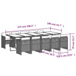 vidaXL Set mobilier grădină cu perne, 11 piese bej combinat poliratan