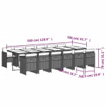 vidaXL Set mobilier grădină cu perne, 13 piese, bej combinat poliratan