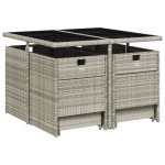 vidaXL Set mobilier grădină cu perne, 9 piese, gri deschis, poliratan vidaXL Set mobilier grădină cu perne, 9 piese, gri deschis, poliratan