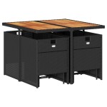 vidaXL Set mobilier de grădină cu perne, 9 piese, negru, poliratan vidaXL Set mobilier de grădină cu perne, 9 piese, negru, poliratan