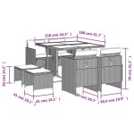 vidaXL Set mobilier de grădină cu perne, 9 piese, negru, poliratan vidaXL Set mobilier de grădină cu perne, 9 piese, negru, poliratan