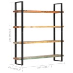 vidaXL Bibliotecă cu 4 rafturi, 160 x 40 x 180 cm, lemn masiv reciclat vidaXL Bibliotecă cu 4 rafturi, 160 x 40 x 180 cm, lemn masiv reciclat