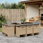 vidaXL Set mobilier grădină cu perne, 11 piese bej combinat poliratan vidaXL Set mobilier grădină cu perne, 11 piese bej combinat poliratan