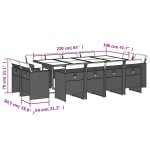 vidaXL Set mobilier grădină cu perne, 13 piese, bej combinat poliratan