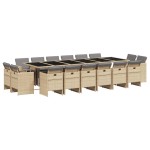 vidaXL Set mobilier grădină cu perne, 17 piese bej combinat poliratan