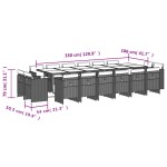 vidaXL Set mobilier grădină cu perne, 17 piese bej combinat poliratan