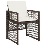 vidaXL Set mobilier de grădină, 5 piese, cu perne, maro, poliratan vidaXL Set mobilier de grădină, 5 piese, cu perne, maro, poliratan