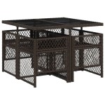vidaXL Set mobilier de grădină, 5 piese, cu perne, maro, poliratan vidaXL Set mobilier de grădină, 5 piese, cu perne, maro, poliratan
