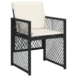 vidaXL Set mobilier de grădină cu perne, 9 piese, negru, poliratan