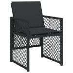 vidaXL Set mobilier de grădină cu perne, 9 piese, negru, poliratan