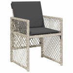 vidaXL Set mobilier grădină cu perne, 9 piese, gri deschis, poliratan