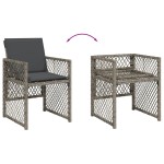 vidaXL Set mobilier grădină cu perne, 9 piese, gri, poliratan