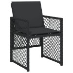 vidaXL Set mobilier de grădină cu perne, 9 piese, negru, poliratan