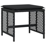 vidaXL Set mobilier de grădină cu perne, 9 piese, negru, poliratan