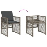 vidaXL Set mobilier grădină cu perne, 9 piese, gri, poliratan