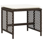 vidaXL Set mobilier de grădină cu perne, 9 piese, maro, poliratan