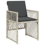 vidaXL Set mobilier grădină cu perne, 9 piese, gri deschis, poliratan