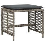 vidaXL Set mobilier grădină cu perne, 9 piese, gri, poliratan