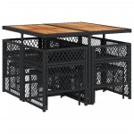 vidaXL Set mobilier de grădină cu perne, 9 piese, negru, poliratan vidaXL Set mobilier de grădină cu perne, 9 piese, negru, poliratan