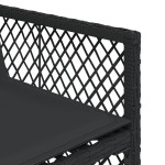 vidaXL Set mobilier de grădină cu perne, 9 piese, negru, poliratan