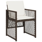 vidaXL Set mobilier de grădină cu perne, 9 piese, maro, poliratan