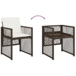 vidaXL Set mobilier de grădină cu perne, 9 piese, maro, poliratan