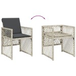 vidaXL Set mobilier grădină cu perne, 9 piese, gri deschis, poliratan