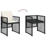 vidaXL Set mobilier de grădină cu perne, 9 piese, negru, poliratan