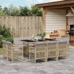 vidaXL Set mobilier grădină cu perne, 11 piese bej combinat poliratan vidaXL Set mobilier grădină cu perne, 11 piese bej combinat poliratan