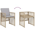 vidaXL Set mobilier grădină cu perne, 15 piese, bej combinat poliratan