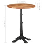 vidaXL Masă de bistro, Ø60 x 76 cm, lemn masiv de acacia