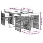 vidaXL Set mobilier de grădină, 5 piese, cu perne, maro, poliratan vidaXL Set mobilier de grădină, 5 piese, cu perne, maro, poliratan