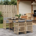 vidaXL Set mobilier pentru grădină, 5 piese, cu perne, bej, poliratan vidaXL Set mobilier pentru grădină, 5 piese, cu perne, bej, poliratan