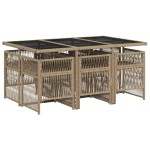 vidaXL Set mobilier pentru grădină, 7 piese, cu perne, bej, poliratan vidaXL Set mobilier pentru grădină, 7 piese, cu perne, bej, poliratan