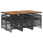 vidaXL Set mobilier de grădină cu perne, 7 piese, negru, poliratan vidaXL Set mobilier de grădină cu perne, 7 piese, negru, poliratan