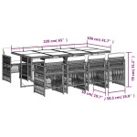 vidaXL Set mobilier grădină cu perne, 9 piese, gri, poliratan